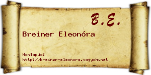 Breiner Eleonóra névjegykártya